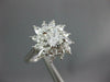 GIA WIDE 2.05CT DIAMOND 18K WHITE GOLD CUSHION & MARQUISE FLOWER ENGAGEMENT RING