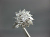 GIA WIDE 2.05CT DIAMOND 18K WHITE GOLD CUSHION & MARQUISE FLOWER ENGAGEMENT RING