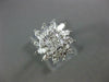 GIA WIDE 2.05CT DIAMOND 18K WHITE GOLD CUSHION & MARQUISE FLOWER ENGAGEMENT RING