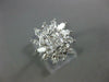 GIA WIDE 2.05CT DIAMOND 18K WHITE GOLD CUSHION & MARQUISE FLOWER ENGAGEMENT RING