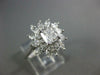 GIA WIDE 2.05CT DIAMOND 18K WHITE GOLD CUSHION & MARQUISE FLOWER ENGAGEMENT RING