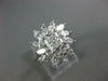 GIA WIDE 2.05CT DIAMOND 18K WHITE GOLD CUSHION & MARQUISE FLOWER ENGAGEMENT RING