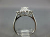 GIA WIDE 2.05CT DIAMOND 18K WHITE GOLD CUSHION & MARQUISE FLOWER ENGAGEMENT RING