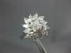 GIA WIDE 2.05CT DIAMOND 18K WHITE GOLD CUSHION & MARQUISE FLOWER ENGAGEMENT RING