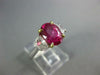 GRS 3.88CT DIAMOND AAA PINK SAPPHIRE 18KT GOLD OVAL & MOON STONE ENGAGEMENT RING