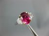 GRS 3.88CT DIAMOND AAA PINK SAPPHIRE 18KT GOLD OVAL & MOON STONE ENGAGEMENT RING