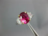 GRS 3.88CT DIAMOND AAA PINK SAPPHIRE 18KT GOLD OVAL & MOON STONE ENGAGEMENT RING