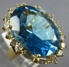 LARGE 13.35CT DIAMOND & AAA BLUE TOPAZ 18KT YELLOW GOLD PRINCESS DIANA RING #663
