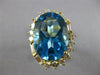 LARGE 13.35CT DIAMOND & AAA BLUE TOPAZ 18KT YELLOW GOLD PRINCESS DIANA RING #663