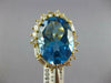 LARGE 13.35CT DIAMOND & AAA BLUE TOPAZ 18KT YELLOW GOLD PRINCESS DIANA RING #663