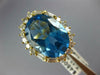 LARGE 13.35CT DIAMOND & AAA BLUE TOPAZ 18KT YELLOW GOLD PRINCESS DIANA RING #663