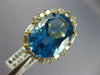LARGE 13.35CT DIAMOND & AAA BLUE TOPAZ 18KT YELLOW GOLD PRINCESS DIANA RING #663