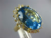 LARGE 13.35CT DIAMOND & AAA BLUE TOPAZ 18KT YELLOW GOLD PRINCESS DIANA RING #663