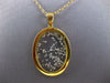 ESTATE LARGE 1.06CT DIAMOND 18KT YELLOW GOLD 3D OVAL FLOATING PENDANT