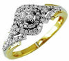 .48CT DIAMOND 14KT YELLOW GOLD 3D ROUND SQUARE DOUBLE HALO ENGAGEMENT RING