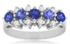 ESTATE 1.20CT DIAMOND & AAA TANZANITE 14KT WHITE GOLD 3D ROUND FUN RING