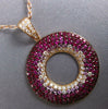 LARGE 3.51CT DIAMOND & AAA RUBY 18KT ROSE GOLD MULTI ROW CIRCLE OF LIFE PENDANT