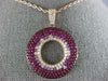LARGE 3.51CT DIAMOND & AAA RUBY 18KT ROSE GOLD MULTI ROW CIRCLE OF LIFE PENDANT