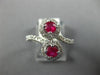 LARGE 1.02CT DIAMOND & AAA RUBY 14KT WHITE GOLD ROUND CRISS CROSS HALO FUN RING