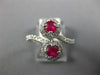 LARGE 1.02CT DIAMOND & AAA RUBY 14KT WHITE GOLD ROUND CRISS CROSS HALO FUN RING