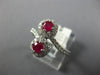 LARGE 1.02CT DIAMOND & AAA RUBY 14KT WHITE GOLD ROUND CRISS CROSS HALO FUN RING