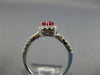 LARGE 1.02CT DIAMOND & AAA RUBY 14KT WHITE GOLD ROUND CRISS CROSS HALO FUN RING
