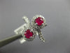 LARGE 1.02CT DIAMOND & AAA RUBY 14KT WHITE GOLD ROUND CRISS CROSS HALO FUN RING