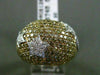 ESTATE EXTRA LARGE 4.06CT FANCY DIAMOND 18KT 2 TONE GOLD SHOOTING STAR LOVE RING