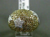 ESTATE EXTRA LARGE 4.06CT FANCY DIAMOND 18KT 2 TONE GOLD SHOOTING STAR LOVE RING