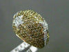 ESTATE EXTRA LARGE 4.06CT FANCY DIAMOND 18KT 2 TONE GOLD SHOOTING STAR LOVE RING