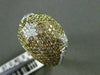 ESTATE EXTRA LARGE 4.06CT FANCY DIAMOND 18KT 2 TONE GOLD SHOOTING STAR LOVE RING