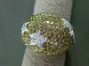 ESTATE EXTRA LARGE 4.06CT FANCY DIAMOND 18KT 2 TONE GOLD SHOOTING STAR LOVE RING