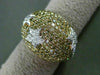 ESTATE EXTRA LARGE 4.06CT FANCY DIAMOND 18KT 2 TONE GOLD SHOOTING STAR LOVE RING