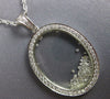 ESTATE LARGE 1.06CT DIAMOND 18KT WHITE GOLD 3D OVAL FLOATING PENDANT