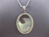 ESTATE LARGE 1.06CT DIAMOND 18KT WHITE GOLD 3D OVAL FLOATING PENDANT