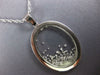 ESTATE LARGE 1.06CT DIAMOND 18KT WHITE GOLD 3D OVAL FLOATING PENDANT