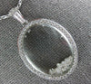 ESTATE LARGE 1.06CT DIAMOND 18KT WHITE GOLD 3D OVAL FLOATING PENDANT