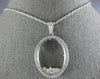 ESTATE LARGE 1.06CT DIAMOND 18KT WHITE GOLD 3D OVAL FLOATING PENDANT