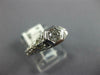 ANTIQUE DIAMOND 14KT WHITE GOLD SOLITAIRE FILIGREE ROUND HEXAGON ENGAGEMENT RING