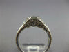 ANTIQUE DIAMOND 14KT WHITE GOLD SOLITAIRE FILIGREE ROUND HEXAGON ENGAGEMENT RING
