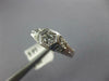 ANTIQUE DIAMOND 14KT WHITE GOLD SOLITAIRE FILIGREE ROUND HEXAGON ENGAGEMENT RING