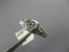 ANTIQUE DIAMOND 14KT WHITE GOLD SOLITAIRE FILIGREE ROUND HEXAGON ENGAGEMENT RING