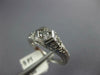 ANTIQUE DIAMOND 14KT WHITE GOLD SOLITAIRE FILIGREE ROUND HEXAGON ENGAGEMENT RING
