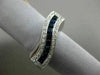 ESTATE WIDE 1.42CT ROUND DIAMOND & PRINCESS SAPPHIRE 14K WHITE GOLD 3D WAVE RING