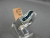 ESTATE WIDE 1.42CT ROUND DIAMOND & PRINCESS SAPPHIRE 14K WHITE GOLD 3D WAVE RING