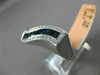 ESTATE WIDE 1.42CT ROUND DIAMOND & PRINCESS SAPPHIRE 14K WHITE GOLD 3D WAVE RING