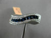 ESTATE WIDE 1.42CT ROUND DIAMOND & PRINCESS SAPPHIRE 14K WHITE GOLD 3D WAVE RING
