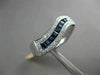 ESTATE WIDE 1.42CT ROUND DIAMOND & PRINCESS SAPPHIRE 14K WHITE GOLD 3D WAVE RING
