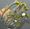 LARGE 1.77CT WHITE & FANCY YELLOW DIAMOND 18KT 2 TONE GOLD 3D ANNIVERSARY RING