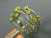 LARGE 1.77CT WHITE & FANCY YELLOW DIAMOND 18KT 2 TONE GOLD 3D ANNIVERSARY RING